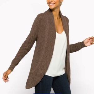 Market & Spruce Tabatha Waffle Knit Cozy Cocoon Cardigan Brown Size M